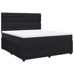 vidaXL Sommier à lattes de lit avec matelas Noir 180x200 cm Velours