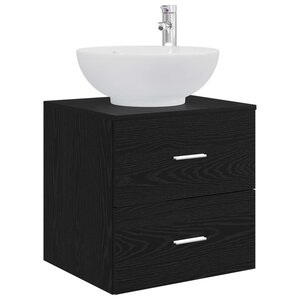 vidaXL Vanité de lavabo mural Chêne noir 49 5 x 44 5 x 66 5 cm