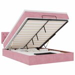 vidaXL Cadre de lit ottoman avec matelas rose 140x190 cm velours