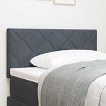 vidaXL Tête de lit LED style blocs de diamant gris foncé  100 cm en velours