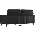 vidaXL Canapé à 2 places Noir 140 cm Similicuir