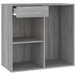vidaXL Coiffeuse à LED avec armoire Sonoma gris Bois d'ingénierie