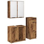 vidaXL Ensemble de mobilier de salle de bain 3 Pièces Bois ancien