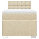 vidaXL Sommier à lattes de lit et matelas Crème 90x190 cm Tissu