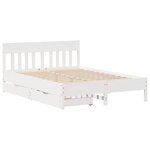 vidaXL Cadre de lit sans matelas blanc 140x190 cm bois de pin massif