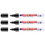 Marqueur Craie Liquide 4095 Noir Pointe Moyenne 2-3 mm x 3 EDDING