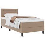 vidaXL Cadre de lit avec matelas Cappuccino 90 x 200 cm Faux cuir