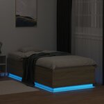 vidaXL Cadre de lit avec LED sans matelas chêne sonoma 100x200 cm