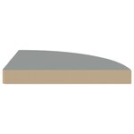vidaXL Étagères d'angle flottantes 4 Pièces gris 35x35x3 8 cm MDF