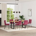 vidaXL Chaises à manger lot de 6 rouge bordeaux velours