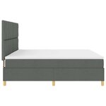 vidaXL Lit à ressort LED avec matelas Gris foncé 200 x 200 cm tissu