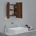 vidaXL Armoire à miroir LED de salle de bain chêne marron 40x12x45 cm