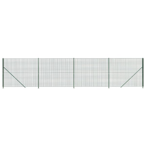 vidaXL Clôture en treillis métallique avec bride vert 2 2x10 m
