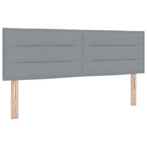 vidaXL Cabeza de cama LED Design Lignes Gris clair 72 cm Tissu