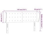 vidaXL Tête de lit avec oreilles Noir 147x23x78/88 cm Similicuir