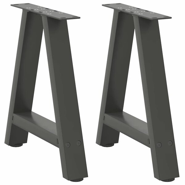 vidaXL Pieds de table basse en forme de A 2 pièces Anthracite 50 x (42-43) cm Acier