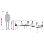 vidaXL Canapé avec coussin Gris 61.5 x 123 x 82cm Métal