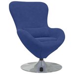 vidaXL Fauteuil œuf Bleu police 63 x 73 x 90 cm Velours