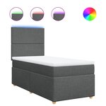 vidaXL Sommier à lattes de lit avec matelas Gris foncé 100x200cm Tissu