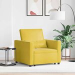 vidaXL Canapé Lit Simple Jaune 90 x 165 x 87 cm Velours