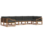 vidaXL Ensemble de canapés d'extérieur 7 pc Naturel et Anthracite