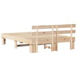 vidaXL Cadre de lit Marron 140 x 200 cm Bois de pin massif