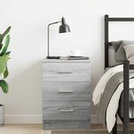 vidaXL Table de chevet Sonoma gris 38x35x56 cm Bois d'ingénierie