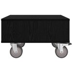 vidaXL Table d'appoint avec roues Chêne noir 50 5 x 50 x 30 cm