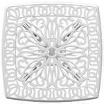 vidaXL Table de jardin blanc 53x53x53 cm aluminium coulé