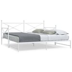 vidaXL Lit de jour avec lit gigogne sans matelas blanc 100x190cm acier