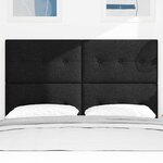 vidaXL Tête de lit LED avec bandes LED Noir 144 cm tissu