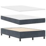 Lit Box Spring vidaXL avec Matelas & LED Gris Foncé 120x190 cm Velours