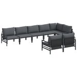 vidaXL Ensemble de canapé de jardin 8 Pièces Anthracite Acier