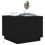 vidaXL Table basse avec lumières LED chêne noir 50x50x40 cm