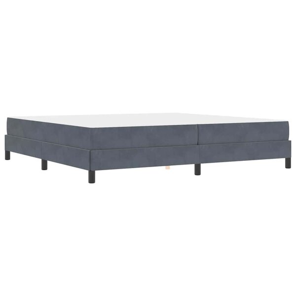 vidaXL Lit à ressorts avec matelas Gris foncé 200 x 200 cm tissu