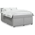 vidaXL Sommier à lattes de lit avec matelas Gris clair 160x200cm Tissu