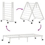 vidaXL Cadre de lit sans matelas pliable blanc 100x190 cm acier