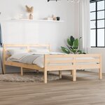 vidaXL Cadre de lit Bois massif 140x190 cm