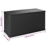 vidaXL Boîte de stockage de jardin Anthracite 120x56x63 cm PP Rotin