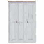 vidaXL Garde-robe 3 portes Blanc 118x50x171 5cm Pin Assortiment Panama