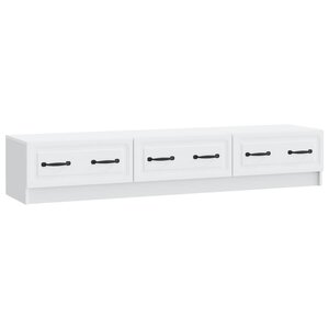 vidaXL Meuble TV Blanc 147 x 34 5 x 27 cm Bois d'ingénierie