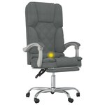 Fauteuil de massage inclinable de bureau informatique étude foncé tissu gris 02_0025388
