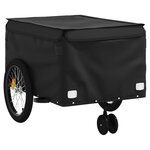 vidaXL Remorque de vélo noir 45 kg fer