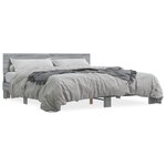 vidaXL Cadre de lit sans matelas sonoma gris 200x200 cm