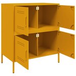 vidaXL Buffet jaune moutarde 68x39x79 cm acier