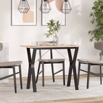 vidaXL Table à manger cadre en Y 100x50x75 cm bois de pin massif acier