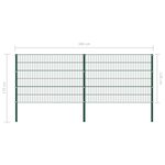 vidaXL Panneau de clôture avec poteaux Fer 3 4 x 1 2 m Vert