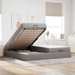 vidaXL Cadre de lit avec stockage Taupe 200 x 200 cm tissu