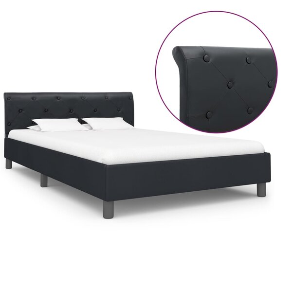 vidaXL Cadre de lit sans matelas noir similicuir 140x200 cm