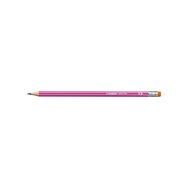 Crayon graphite STABILO pencil 160 bout gomme HB - rose x 12 STABILO